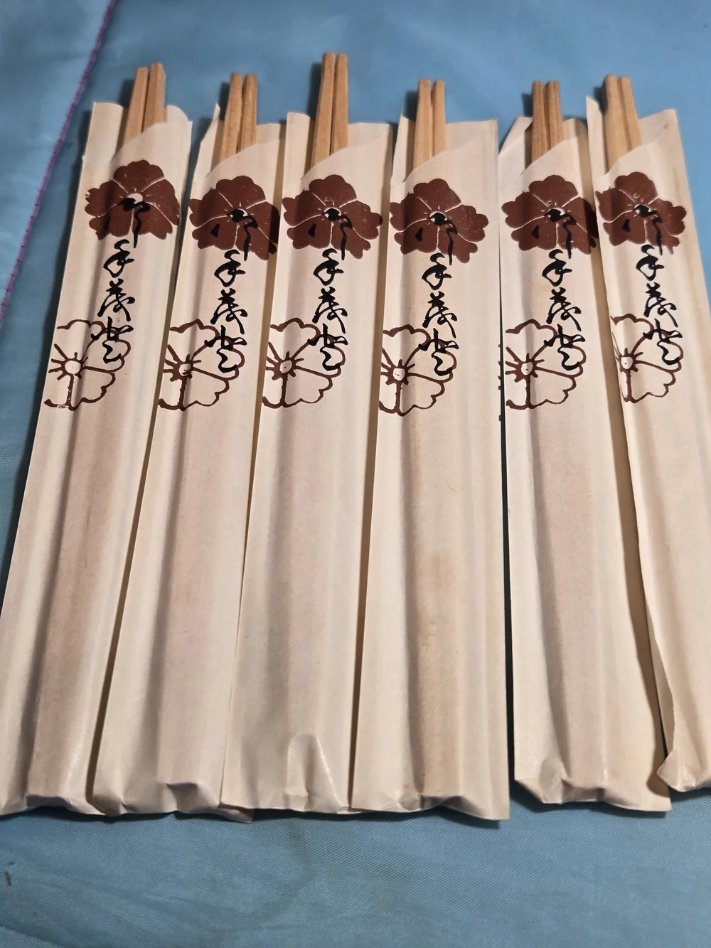 Set of 6 Bamboo Wooden Disposable Chopsticks Individually Wrapped 8